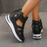 Bequeme leichte Keilsandalen mit seitlichem Reißverschluss
