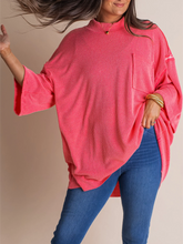 Oversize urbaner Rippstrick-Longpullover mit hohem Kragen (2 kaufen, kostenloser Versand)