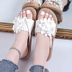 Damen Zehentrenner mit Blumenmuster