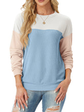 Women's Crewneck Color Block Ribbed Tops (Buy 2 Free Shipping)