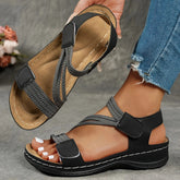 Vintage Leder Fischer-Sandalen für Damen - Bequeme geschlossene Sommer-Gehschuhe