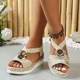 Damen-Leder-Plateau-Keil-Orthopädie-Sandalen