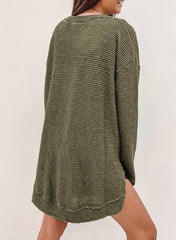Oversized Waffelstrick-Oberteil für Damen (2 kaufen, kostenloser Versand)