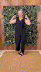 Women's V-Neck Jumpsuit – Stretchy, Machine Washable & Size Inclusive