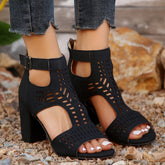 Orthopädische Retro-Sandalen mit Blockabsatz für Damen
