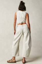 High Stretch Mid-Rise Barrel Jeans Fashion Weite Beinform (Kaufe 2, Versandkostenfrei)