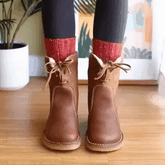 Wasserdichte, wollgefütterte orthopädische Leder-Schneestiefel