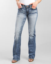 90er Vintage Jeans mit Stickerei und tiefem Bund