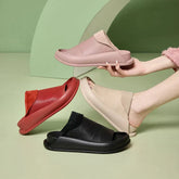 LetcloTM Damen Plateau-Slipper aus italienischem Leder