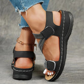 Vintage Leder Fischer-Sandalen für Damen - Bequeme geschlossene Sommer-Gehschuhe