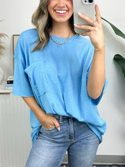 Damen-T-Shirt mit offener Kante, kastenförmiger Schnitt (3 kaufen, kostenloser Versand)