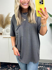 Damen-T-Shirt mit offener Kante, kastenförmiger Schnitt (3 kaufen, kostenloser Versand)