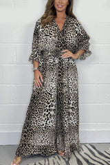 Leopard gemusterter lässiger lockerer Overall