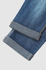 Zerrissene Capri-Jeans mit Umschlagsaum