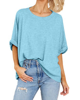 Damen Sommer Oversized Freizeit T-Shirt (3 kaufen, kostenloser Versand)