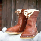 Wasserdichte, wollgefütterte orthopädische Leder-Schneestiefel