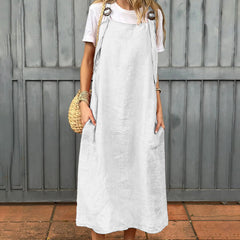 Women's Adjustable Shoulder Strap Dress with Pockets