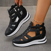 Bequeme leichte Keilsandalen mit seitlichem Reißverschluss