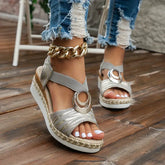 Damen-Leder-Plateau-Keil-Orthopädie-Sandalen