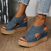 Damen-Plateausandalen mit Schnalle