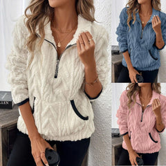 Half-Zip Fuzzy Sweatshirt π | Cloud-Soft + Roomy Pockets β Comfy Daily/Lounge