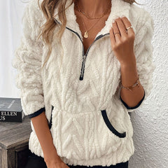 Half-Zip Fuzzy Sweatshirt π | Cloud-Soft + Roomy Pockets β Comfy Daily/Lounge