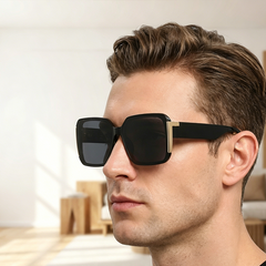Oversized Retro Square Sunglasses – UV400 Fashion Shades