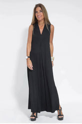 Elegantes langes Kleid + passende Strickjacke