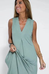Elegantes langes Kleid + passende Strickjacke
