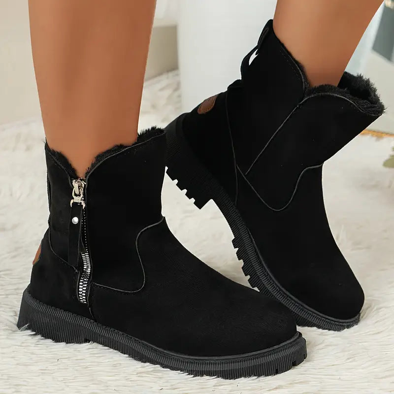 Gefütterte Martin-Stiefeletten mit Reißverschluss für Damen ( 2 KAUFEN, VERSAND KOSTENLOS )