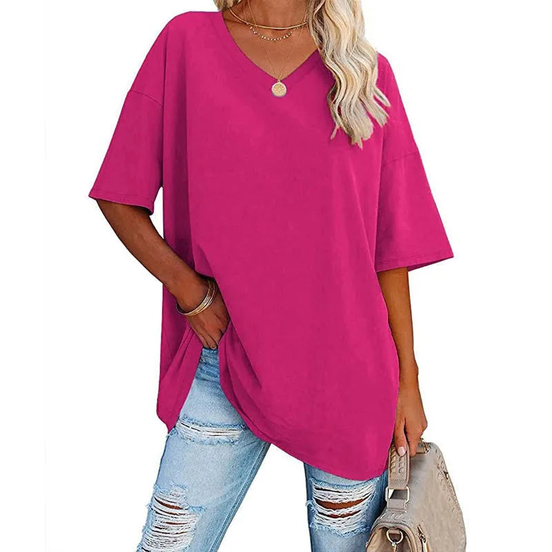 Sommerliches neues Damen-T-Shirt in lockerer Passform (3 kaufen, gratis Versand)