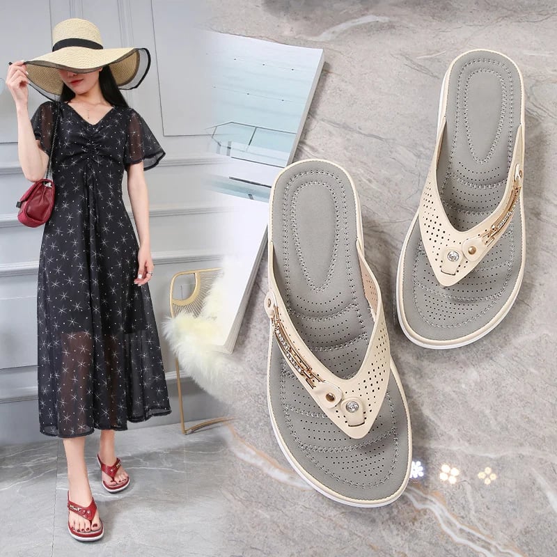 ⏰Damen Flip-Flops mit Fußgewölbestütze, weicher Polsterung und Zehensteg