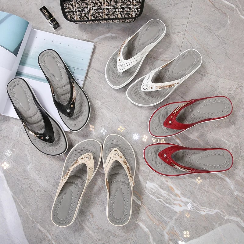 ⏰Damen Flip-Flops mit Fußgewölbestütze, weicher Polsterung und Zehensteg