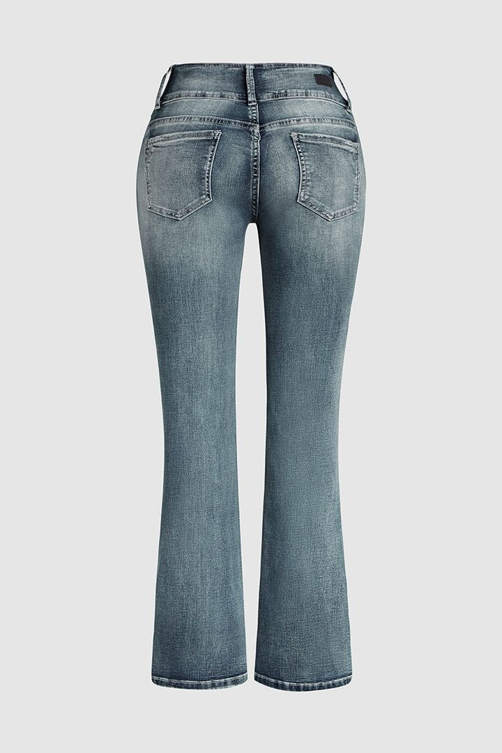 Vintage Knopf Mid Rise Schlagjeans
