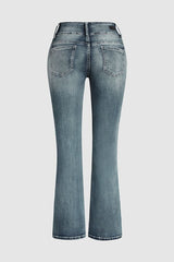 Vintage Knopf Mid Rise Schlagjeans