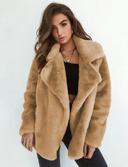 Damen-Fleecejacke mit Plüschfutter aus Wolle