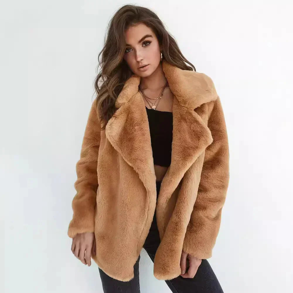Damen-Fleecejacke mit Plüschfutter aus Wolle