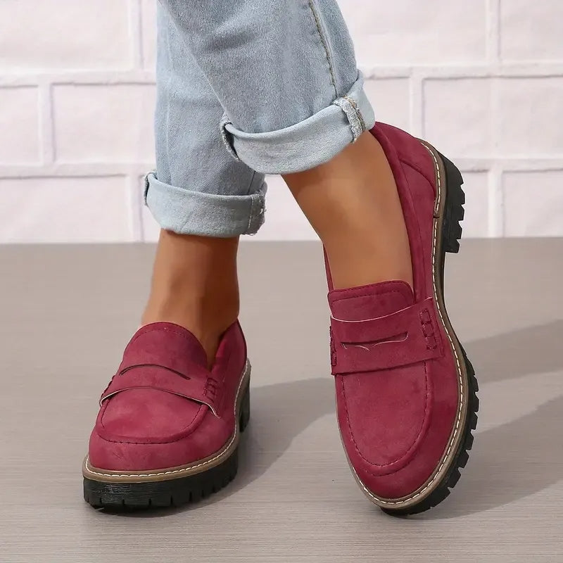 Damenmode Loafer mit dicker Sohle