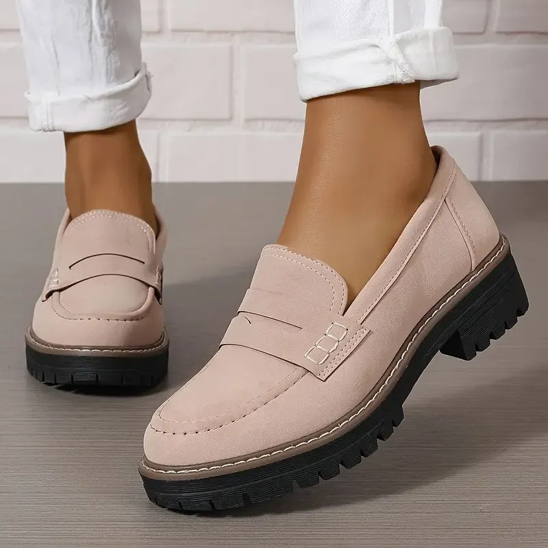 Damenmode Loafer mit dicker Sohle