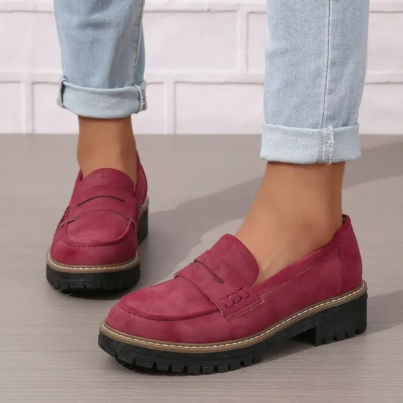 Damenmode Loafer mit dicker Sohle