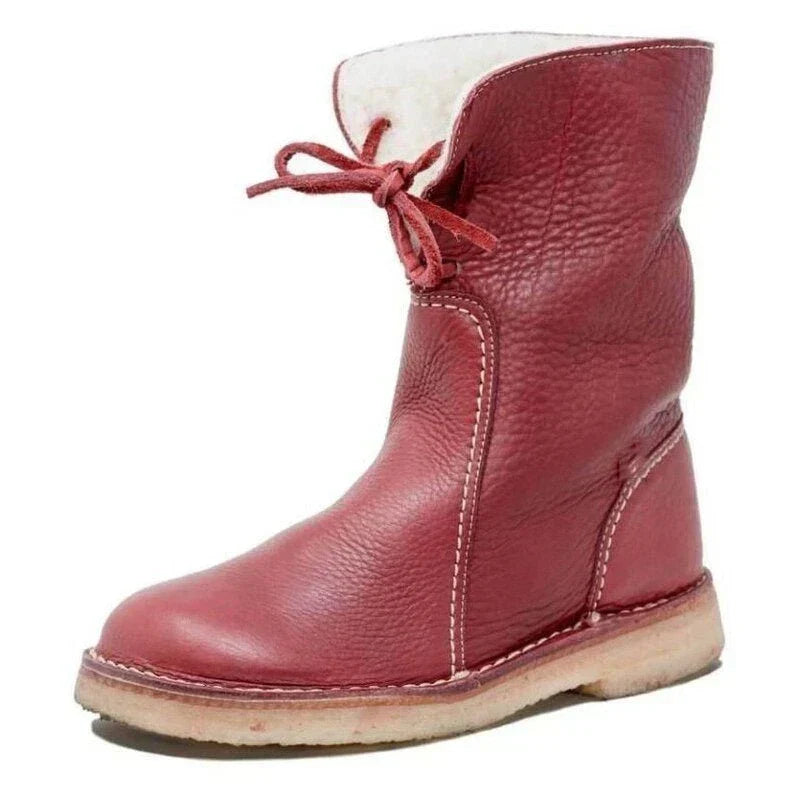 Wasserdichte, wollgefütterte orthopädische Leder-Schneestiefel