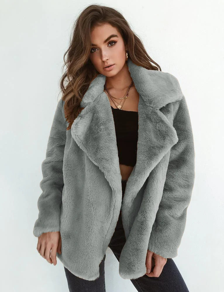 Damen-Fleecejacke mit Plüschfutter aus Wolle