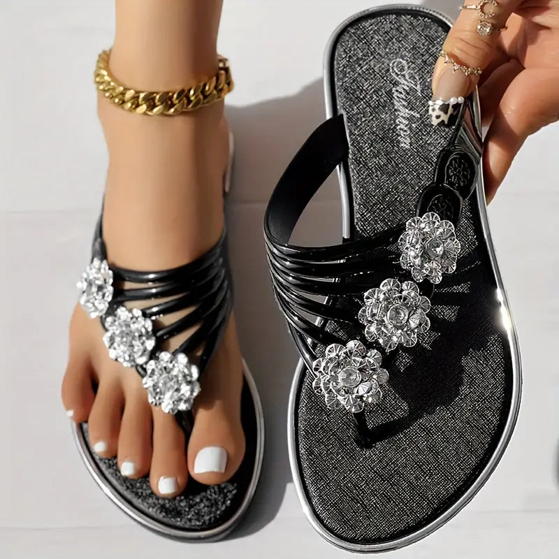 Women's Floral Flat  Fashionable Open Toe Non Slip Flip Flops