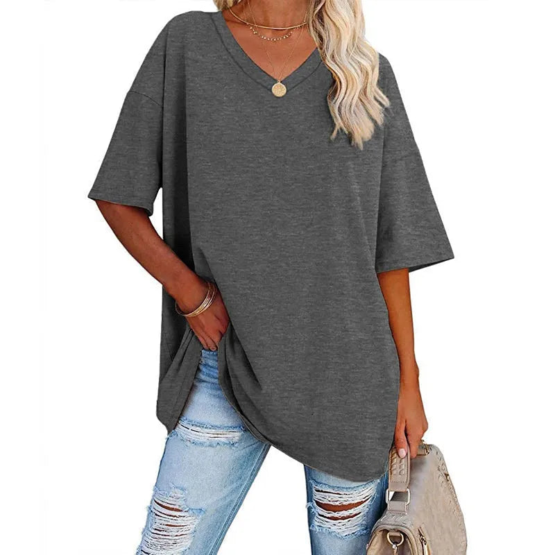 Sommerliches neues Damen-T-Shirt in lockerer Passform (3 kaufen, gratis Versand)