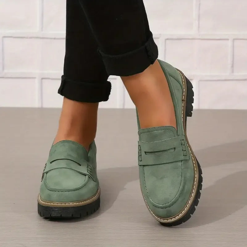 Damenmode Loafer mit dicker Sohle
