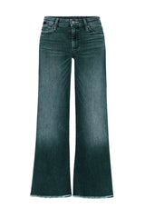 Washed Raw Hem Mid Waist Straight Leg Jeans (Buy 2 Free Shipping)