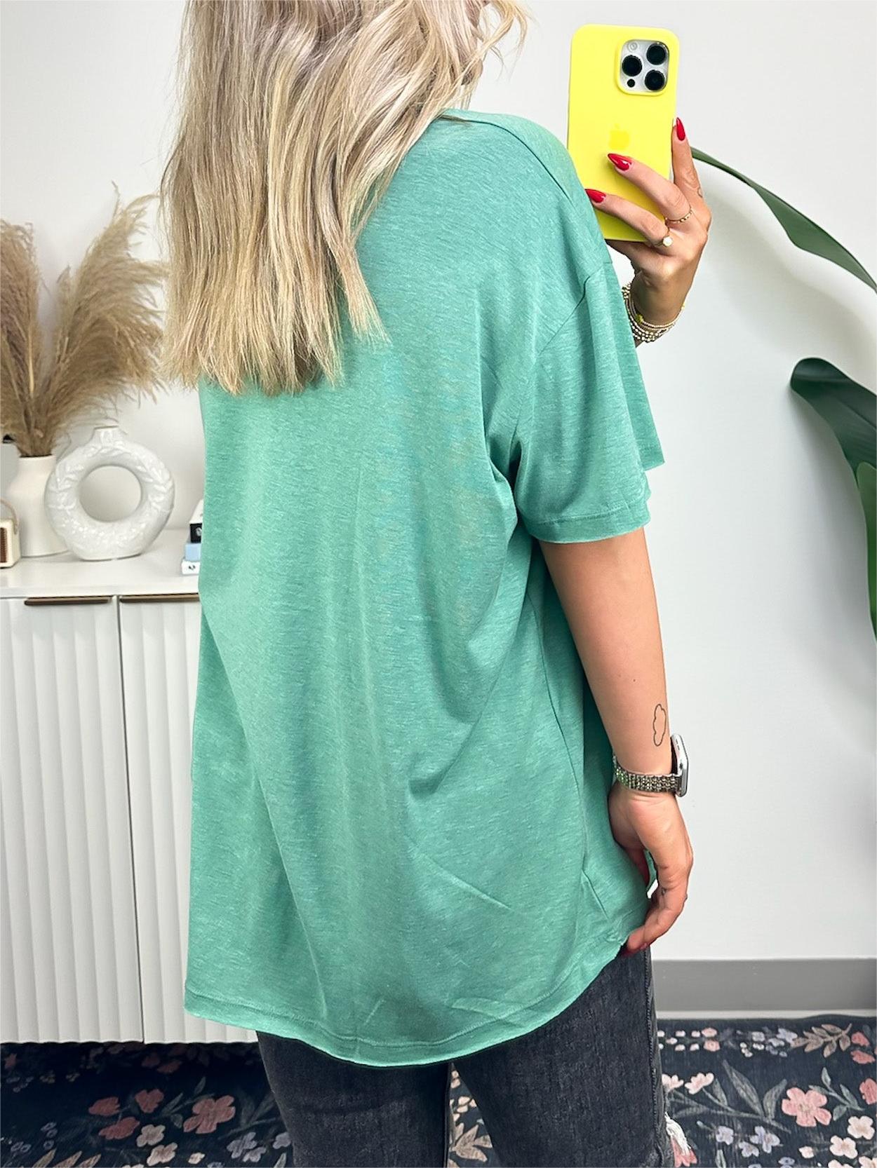 Damen-T-Shirt mit offener Kante, kastenförmiger Schnitt (3 kaufen, kostenloser Versand)