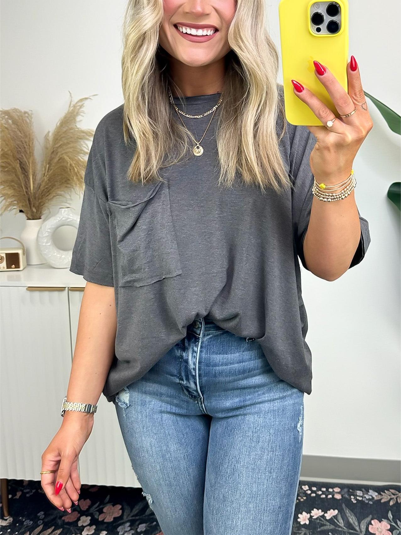 Damen-T-Shirt mit offener Kante, kastenförmiger Schnitt (3 kaufen, kostenloser Versand)