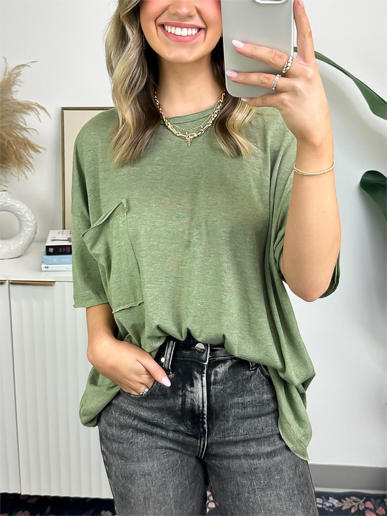 Damen-T-Shirt mit offener Kante, kastenförmiger Schnitt (3 kaufen, kostenloser Versand)