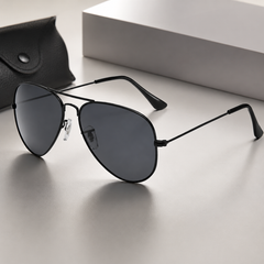 Classic Aviator Sunglasses with Glass Lenses